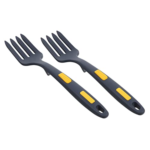 LIGIGWASH 2 Stück Silikon Kochgabel Hitzebeständig Flexible Küchenutensilien mit Rutschfestem Griff für Kochen Salatmischen und Servieren Spülmaschinenfest Ergonomisch Gestaltet von LIGIGWASH