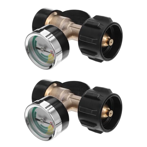 LIGIGWASH 2 Stück Tank Adapter mit Messgerät aus Messing Universeller Gasdruckregler und Tankfüllstandsanzeige Auslaufsicherer Anschluss für Grill Wohnmobil Camping und Gaszylinder LIGIGWASH 2 Stück Tank Adapter mit Messgerät aus Messing Universeller Gasdruckregler und Tankfüllstandsanzeige Auslaufsicherer Anschluss für Grill Wohnmobil Camping und Gaszylinder von LIGIGWASH
