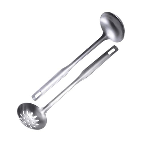 LIGIGWASH 2 Stück Teiliges Edelstahl Hot Pot Suppenkellen Langem Griff und Rostfrei Servierlöffel mit Sieb für Zuhause Restaurant Buffet und Party von LIGIGWASH