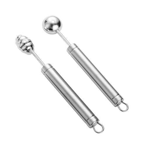 LIGIGWASH 2 Stück Teiliges Edelstahl Kugelausstecher für Früchte Melonenausstecher mit Zwei Formen Langlebig Leicht zu Reinigen für Wassermelone Honigmelone Gurke und Drachenfrucht von LIGIGWASH