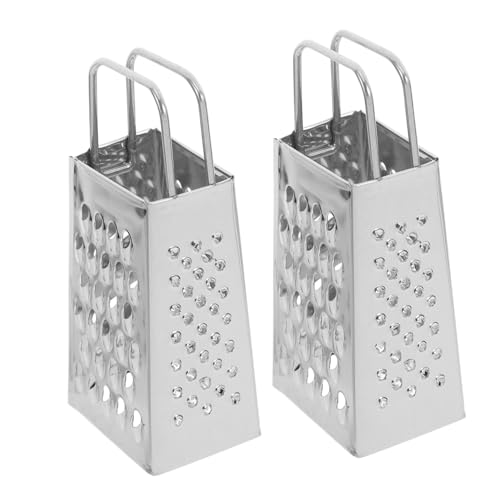 LIGIGWASH 2 Stück Teiliges Mini Käsereibe Edelstahl Kleine Küchenreibe mit Seiten Vielseitiger Kartoffel und Käsehobel Kompakt Tragbar für Gemüse Käse und Zitronenzesten von LIGIGWASH