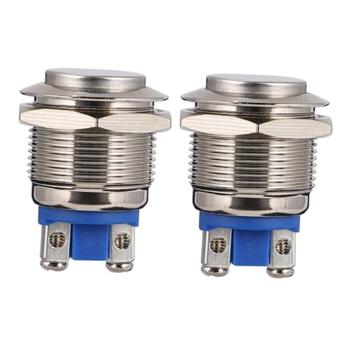 LIGIGWASH 2 Stück Teiliges Momentary Drucktastenschalter Metallknopf Hoher Kopf für Türklingel Relaissteuerung Haushaltsgeräte Horn Button Ersatz von LIGIGWASH