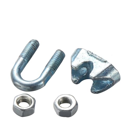 LIGIGWASH 24 Stück Teiliges Verzinktes Stahlseil Klemmsatz Robuste Malleable Clips aus Galvanisiertem Stahl Rostfrei Drahtseilklemmen für Sichere Befestigung und Kabelverankerung Vielseitig von LIGIGWASH