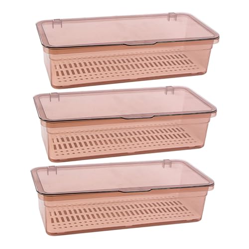 LIGIGWASH 3 Stück Teiliges Besteckkasten mit Deckel Kunststoff Utensilien Organizer mit Selbstentwässerung Verlängerter Küchen Besteckbehälter für Essstäbchen Vielseitige Aufbewahrungsbox von LIGIGWASH