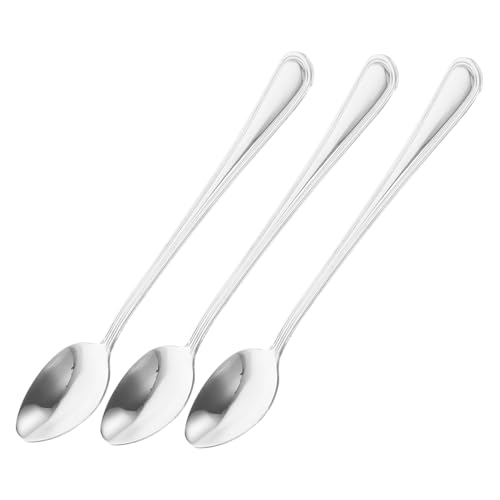 LIGIGWASH 3 Stück Teiliges Edelstahl Kaffee Rührlöffel Langstielig Glatt Spülmaschinenfest Vielseitig für Getränke Dessert Hotel Haushalt von LIGIGWASH