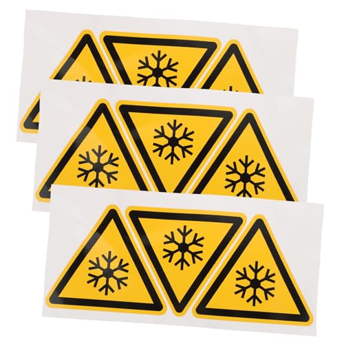 LIGIGWASH 3 Stück Teiliges Warnaufkleber Niedrige Temperatur Selbstklebend Langlebig Geeignet für Geräte Maschinen Wände Einfach Anzubringen Sicherheitswarnung bei Kälte Kantenlänge von LIGIGWASH