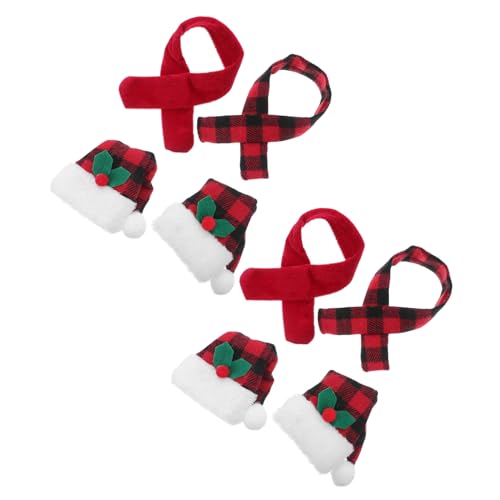 LIGIGWASH 4sätze Weinflaschenhüllen Mit Mini-weihnachtsmannmütze Buffalo-Stoff Dekoration Für Weihnachts-feiern Deko Party-Geschenke von LIGIGWASH