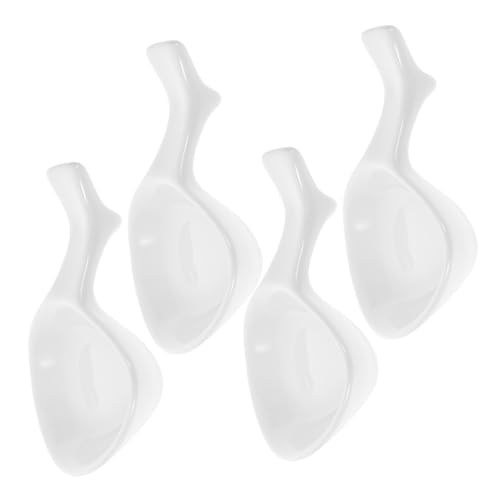 LIGIGWASH 4 Stück Keramik Besteckhalter Stapelbar Multifunktionale Essstäbchenhalter und Soßenschälchen Formstabil Elegant Weiß für Haushalt und Gastronomie von LIGIGWASH