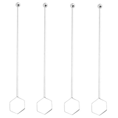 LIGIGWASH 4 Stück Rührstäbchen Wiederverwendbare Trinkrührstäbe für Cocktails Kaffee und Säfte Praktische Barwerkzeuge aus Hochwertigem Rostfreiem Material Wiederverwendbar von LIGIGWASH