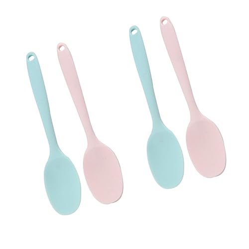 LIGIGWASH 4 Stück Teiliges Silikonlöffel Servierlöffel Kochlöffel Küchenutensilien Leicht Langlebig Ergonomisch für Zuhause Restaurant in Blau von LIGIGWASH