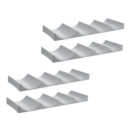 LIGIGWASH 4 Stück Weinregal Gestell Flaschenorganisator Weinspeicher Mount Wine Rack Freistehend Klein Tabletts Tisch Montiert Anzeige Lagerregale Flaschenregale Getränkeständer Pp Weiß von LIGIGWASH