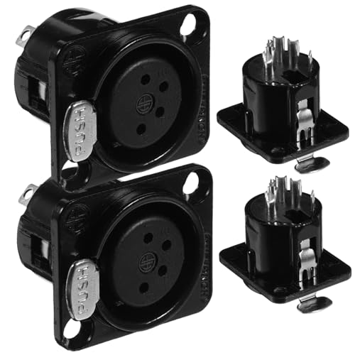 LIGIGWASH 4 Stück Xlr Panel Mount Adapter Pin Xlr Mikrofonanschluss Schwarz für Audioanlagen Installieren Leicht und Kompakt aus Vernickeltem für Optimale Signalübertragung LIGIGWASH 4 Stück Xlr Panel Mount Adapter Pin Xlr Mikrofonanschluss Schwarz für Audioanlagen Installieren Leicht und Kompakt aus Vernickeltem für Optimale Signalübertragung von LIGIGWASH