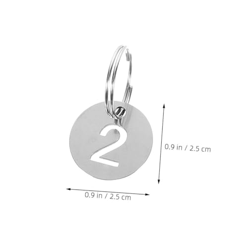 LIGIGWASH 40 Stück Teiliges Edelstahl Nummernschilder mit Schlüsselringen Langlebige Runde Markierungsschilder Einsetzbare Metall nummernanhänger für Gepäck Schule und Organisation von LIGIGWASH