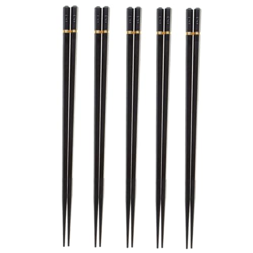LIGIGWASH 5 Paare Spitze Stäbchen -set Essstäbchen Gegen Verbrühungen Essstäbchen Zum Servieren Von Speisen Mit Spitzem Kopf Für Zu Hause Schwarz von LIGIGWASH