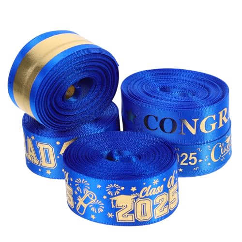 LIGIGWASH 5rollen Polyester Geschenkband Für Abschlussfeier Yards Graduations Ribbon Verschiedenen Breiten Für -bastelprojekte Blumendekorationen Und Geschenkverpackungen von LIGIGWASH