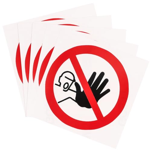 LIGIGWASH 5 Stück Selbstklebende Warnaufkleber Sicherheitskennzeichen für Türen und Glatte Oberflächen Langlebig Wasserfest Vielseitig für Innen und Außen Einfache Anwendung von LIGIGWASH