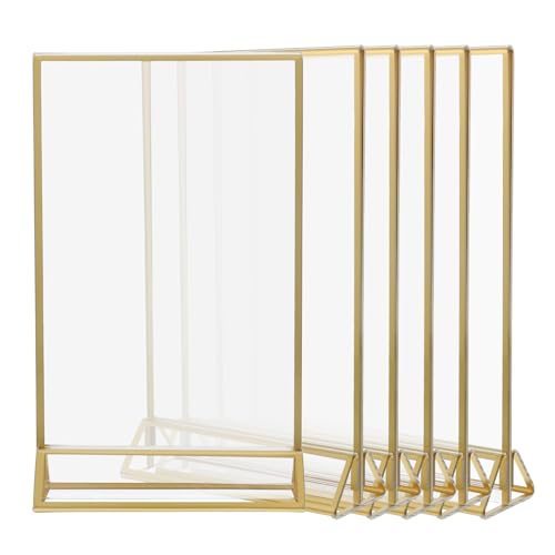 LIGIGWASH 6 Stück Teiliges Acrylhalter mit Dreieckiger Basis Doppelseitiger Transparenter Tischaufsteller für Restaurant Büro Hochzeit Stabiler und Leichter Speisekarten und Schildhalter LIGIGWASH 6 Stück Teiliges Acrylhalter mit Dreieckiger Basis Doppelseitiger Transparenter Tischaufsteller für Restaurant Büro Hochzeit Stabiler und Leichter Speisekarten und Schildhalter von LIGIGWASH