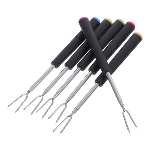 LIGIGWASH 6 Stück Teiliges Edelstahl Fonduegabel Teleskopisch Verstellbar Für Grill Schokolade Käse Fleisch Dips Vielseitige Fondue und Bbq Gabeln Für Camping Und Party von LIGIGWASH