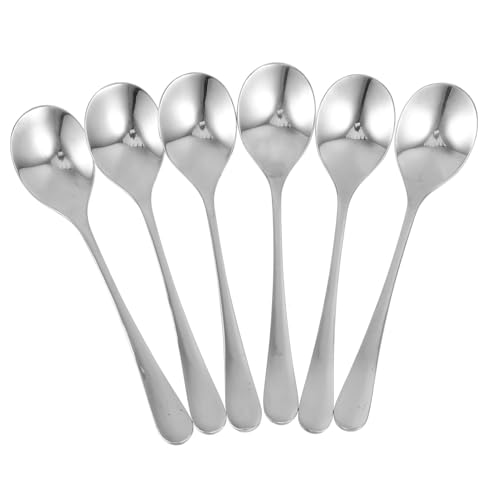 LIGIGWASH 6 Stück Teiliges Edelstahl Löffel mit Langem Griff Dicke Hitzebeständige Suppenlöffel für Küche Dessert und Kaffee Robustes Besteck für Vielseitiges Servieren und Komfortables LIGIGWASH 6 Stück Teiliges Edelstahl Löffel mit Langem Griff Dicke Hitzebeständige Suppenlöffel für Küche Dessert und Kaffee Robustes Besteck für Vielseitiges Servieren und Komfortables von LIGIGWASH