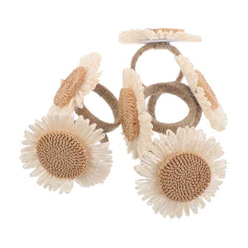 LIGIGWASH 6 Stück Teiliges Napkin Rings mit Rustikalem Dekor Robuste Serviettenringe aus Langlebigem Material Praktische Blüten-Designs Einfache Befestigung für Frühlingstischdeko und von LIGIGWASH