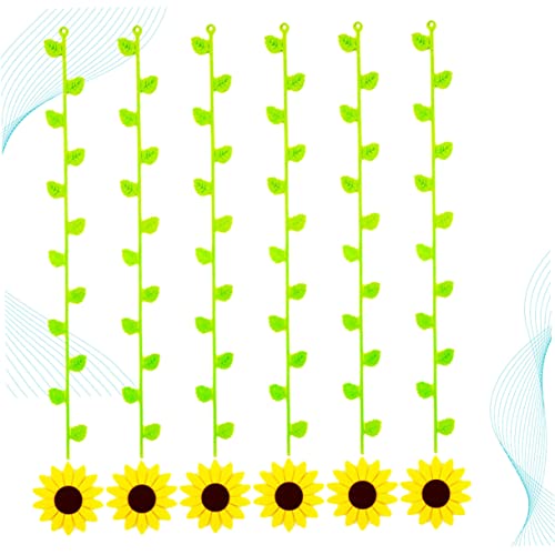 LIGIGWASH 6 Stück Teiliges Sonnenblumen Hängedekor aus Filz Gelb Grün Sicherer DIY Wandanhänger für Schule Kindergarten Kinderzimmer Fördert Kreativität und Natürliche Atmosphäre von LIGIGWASH