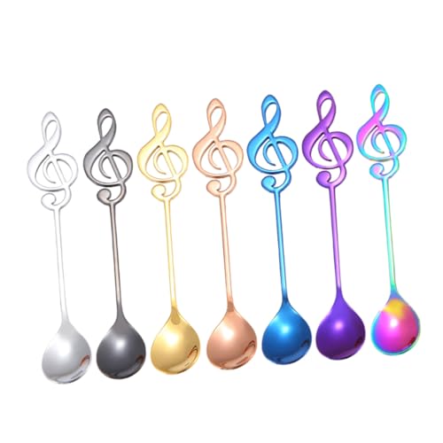 LIGIGWASH 7 Stück Teiliges Edelstahl Kaffeelöffel Musikalische Note Rührlöffel Glänzend Poliert Vielseitig für Kaffee Dessert Eiscreme Suppen Zuhause Restaurant LIGIGWASH 7 Stück Teiliges Edelstahl Kaffeelöffel Musikalische Note Rührlöffel Glänzend Poliert Vielseitig für Kaffee Dessert Eiscreme Suppen Zuhause Restaurant von LIGIGWASH