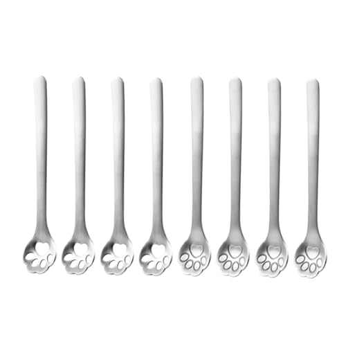 LIGIGWASH 8 Stück Teiliges Edelstahl Kaffeelöffel mit Hohlem Design Niedlicher Metallrührlöffel für Tee Eiscreme und Desserts Stilvoller Rührer für Zuhause Büro von LIGIGWASH