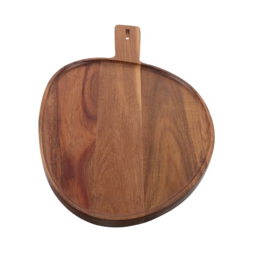 LIGIGWASH Acacia Holz Servierplatte Natürliche Maserung Anspruchsvolles Design Rustikaler Holztablett für Pizza Käse Vorspeisen Snacks und Dessert Stilvoll für Küche und Restaurant von LIGIGWASH