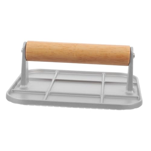 LIGIGWASH Aluminiumlegierung Burgerpresse mit Holzgriff Manuelle Pattypresse Küchenwerkzeug Glatte Formgebung Langlebig Leicht zu Bedienen für Smashburger und BBQ Geeignet von LIGIGWASH