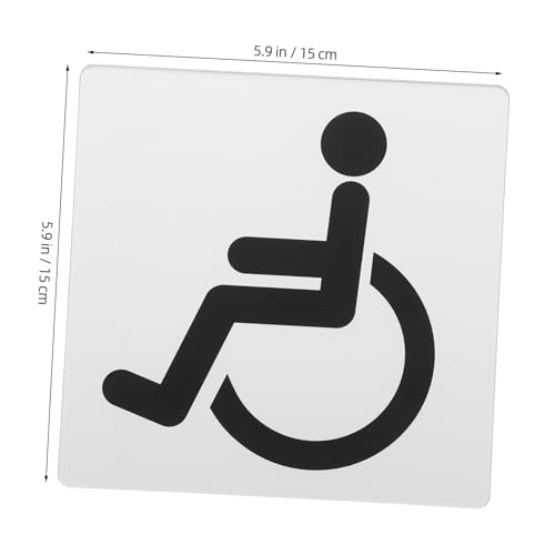 LIGIGWASH Barrierefreies Wc schild aus Wasserdichtem Acryl Selbstklebend Sichtbar mit Schwarzem Rollstuhlpiktogramm Geeignet für Türen und Wände in Öffentlichen Bereichen Büros und von LIGIGWASH