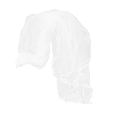 LIGIGWASH Brautschleier Brautaccessoires Weißer Brautschleier Tüllschleier Spitzenschleier Für Bräute Spitzenbesatzschleier Weißer Hochzeitsschleier Hochzeitsschleierkamm Bestickter von LIGIGWASH