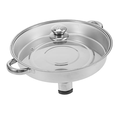 LIGIGWASH Buffetwärmer mit Deckel Chafing Dish für Indoor Buffets Runde Servierplatte für Gebackenen Fisch und Snacks mit Praktischem Tragegriff von LIGIGWASH