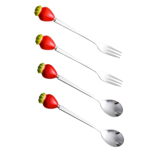 LIGIGWASH Edelstahl Besteck mit Gabeln und Löffeln Kompakt Leicht für Obst Desserts Salate und Snacks Rostfrei Platzsparend für Küche und Tischgebrauch von LIGIGWASH