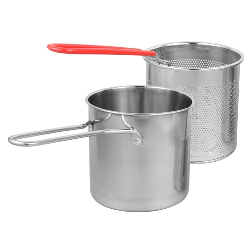 LIGIGWASH Edelstahl Frittierpfanne mit Praktischem Frittierkorb Tiefes Haushalts Fritteuse Kochgeschirr Ergonomischer Griff Hitzebeständig Vielseitig für Gesundes Braten und Kochen von LIGIGWASH