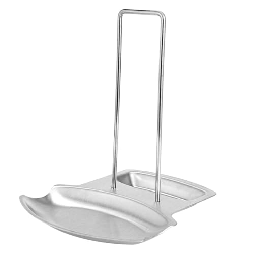 LIGIGWASH Edelstahl Küchenutensilienhalter mit Löffel und Topfdeckelablage Multifunktionaler Abtropfständer Platzsparend Leicht zu Reinigen Geeignet für Kochutensilien und Deckel von LIGIGWASH