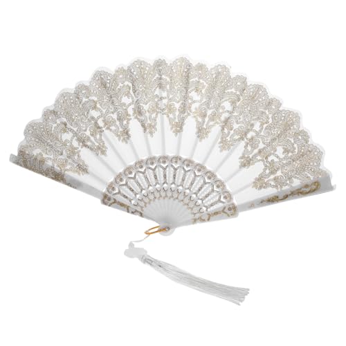 LIGIGWASH Eleganter Chinesischer Faltbarer Handfächer mit Goldener Tassel Beständigem Stabiler Metallstruktur für Hochzeiten Tanzaufführungen und Dekoration LIGIGWASH Eleganter Chinesischer Faltbarer Handfächer mit Goldener Tassel Beständigem Stabiler Metallstruktur für Hochzeiten Tanzaufführungen und Dekoration von LIGIGWASH