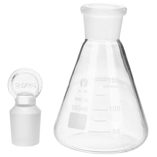 LIGIGWASH Erlenmeyerkolben Glasflasche mit Stopfen Chemisches Laborgerät aus Klarem Glas Weite Öffnung Präzise Messung Dicht Verschließbar für Schul Forschungsexperimente LIGIGWASH Erlenmeyerkolben Glasflasche mit Stopfen Chemisches Laborgerät aus Klarem Glas Weite Öffnung Präzise Messung Dicht Verschließbar für Schul Forschungsexperimente von LIGIGWASH