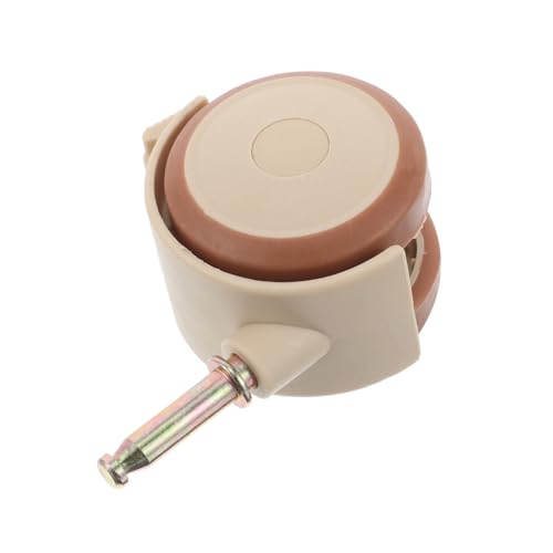 LIGIGWASH Feststellrad Kleine Rollen Kinderbettrollen Ersatzrollen Lenkrollen Babybett Hochleistungswagenräder Universalstangenrad Lenkrolle Bremsrolle Gummi Beige von LIGIGWASH