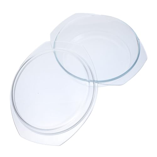 LIGIGWASH Glasauflaufform mit Flachem Deckel Mikrowellengeeignet Hitzebeständig Spülmaschinenfest Transparente Glas Schüssel für Ofen und Servieren Platzsparend Vielseitig von LIGIGWASH