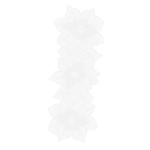 LIGIGWASH Hohlgeschnittenes PVC Tischläufer Platzset mit Hitzeisolierung und Rutschfester Oberfläche Eleganter Silberner Tischdekor für Esszimmer Familienfeiern Restaurants und von LIGIGWASH