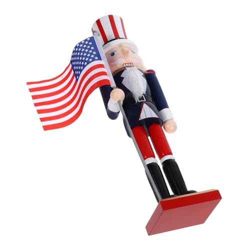LIGIGWASH Holz Nutcracker Soldatenfigur mit Amerikanischer Flagge Unabhängigkeitstag Dekoration für Tisch und Regal Patriotisches Walnut Soldier Ornament Robuste Nutcracker Deko LIGIGWASH Holz Nutcracker Soldatenfigur mit Amerikanischer Flagge Unabhängigkeitstag Dekoration für Tisch und Regal Patriotisches Walnut Soldier Ornament Robuste Nutcracker Deko von LIGIGWASH