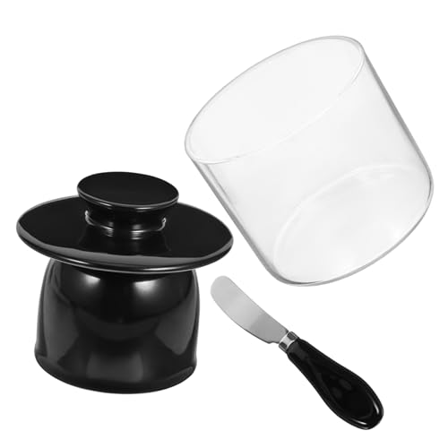 LIGIGWASH Keramik Butterdose mit Cutter Wiederverwendbarer Butterbehälter für Frische Butter und Käse Luftdichter Butter Keeper für Küche und Haushalt Runde in Schwarz und Weiß LIGIGWASH Keramik Butterdose mit Cutter Wiederverwendbarer Butterbehälter für Frische Butter und Käse Luftdichter Butter Keeper für Küche und Haushalt Runde in Schwarz und Weiß von LIGIGWASH