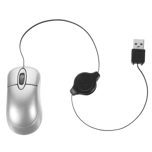 LIGIGWASH Kompakte Optische USB mit Aufrollbarem Kabel Ergonomisches Design Plug Play Kompatibel mit Mac Pc und Notebooks Farbige Mini Computermaus für Reisen und Büro von LIGIGWASH