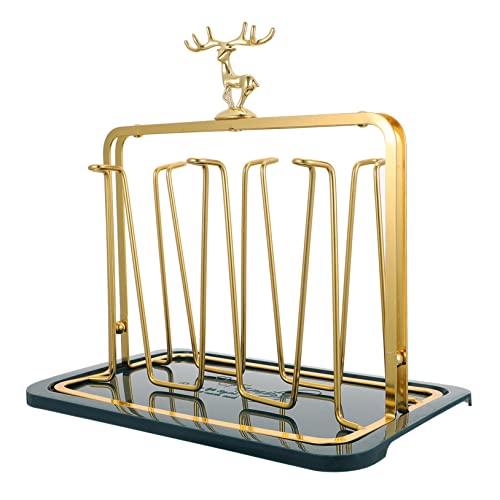 LIGIGWASH Küchen Glasbecher Halter mit Tablett Robuster und Stilvoller Desktop Organizer für Tassen für Küche und Restaurant mit Praktischem Stauraum LIGIGWASH Küchen Glasbecher Halter mit Tablett Robuster und Stilvoller Desktop Organizer für Tassen für Küche und Restaurant mit Praktischem Stauraum von LIGIGWASH