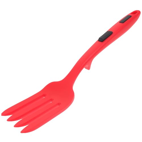 LIGIGWASH Küchen Pasta Servergabel aus Silikon Ergonomische Wiederverwendbare Kochgabel für Spaghetti Praktische Salatgabel Spülmaschinengeeignet Frischem Rot von LIGIGWASH