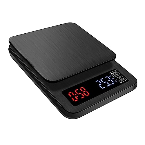 LIGIGWASH Küchenwaage Digital mit Timer Hochpräzise Elektronische für Kochen Backen und Kaffee USB Aufladung Ohne Batterien Schwarz von LIGIGWASH