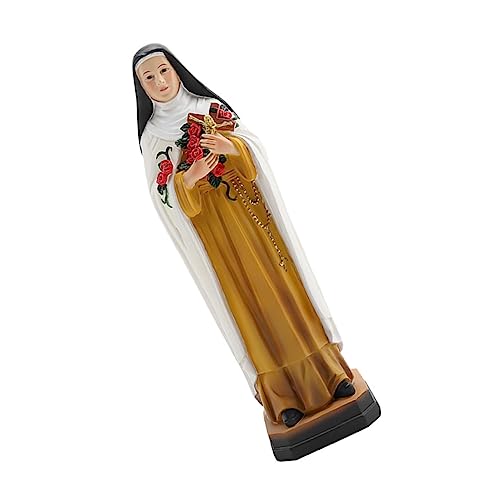 LIGIGWASH Leichte Harz Statue Blumen Haltende Nonne Dekoratives Katholisches Desktop Ornament Stabile Handgefertigte Religiöse Skulptur Geeignet für Wohn und Kirchendekor von LIGIGWASH