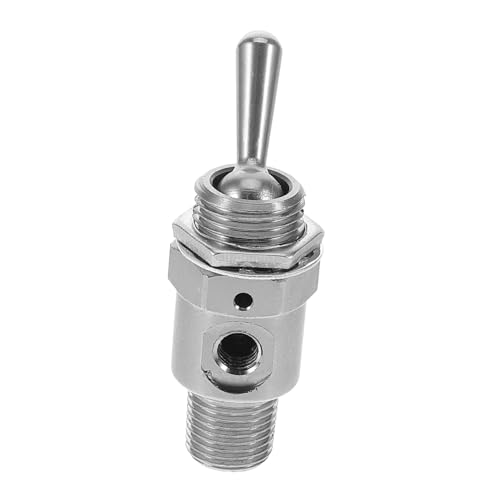 LIGIGWASH Mechanischer Pneumatischer Kippschalter Stahl Langlebig Manuelle Steuerung Vielseitig Einsetzbar für Pneumatikmechanismen Robuste Bedienung von LIGIGWASH