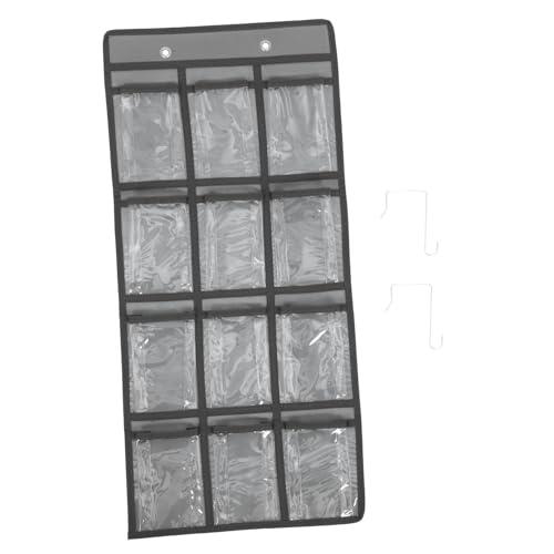 LIGIGWASH Mehrfachtaschen Wand Organizer Aufbewahrungstasche aus Robustem Vliesstoff mit Transparenten Fächern und Zwei Haken für Klassenzimmer Büro Handy und Kleinteile und Beschriftbar von LIGIGWASH