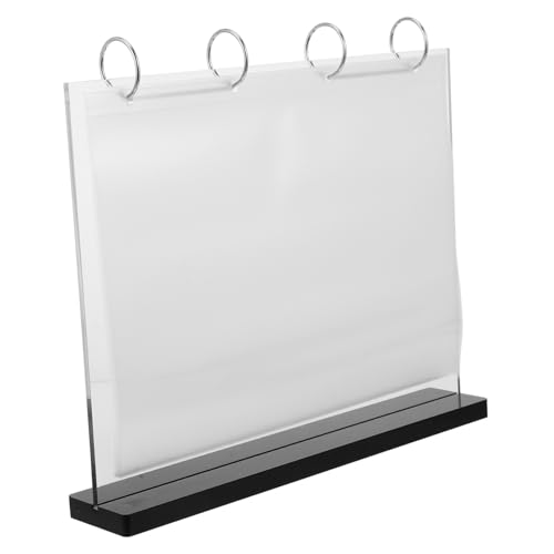 LIGIGWASH Menühalter aus Acryl und Holz Seitiger Drehbarer Tischaufsteller für Speisekarten Doppelseitiger Prospektständer Langlebig und Leicht zu Reinigen für Cafés und Restaurants von LIGIGWASH